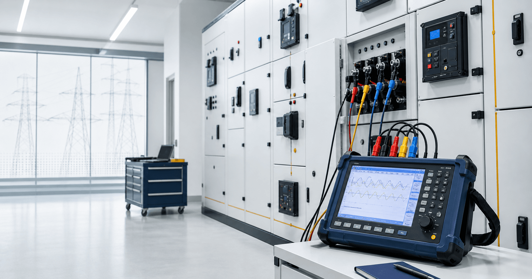 Power quality analyser connected to a distribution board